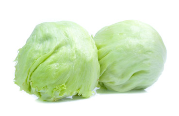 Green Iceberg lettuce isolated on White Background