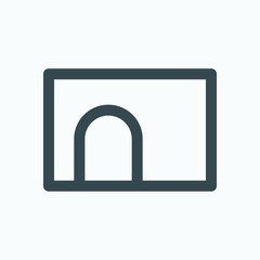 Pet kennel isolated icon, doghouse linear vector icon