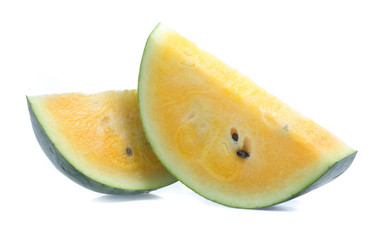 yellow watermelon isolated on white background