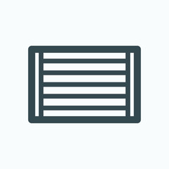 Closeboard fence panel isolated icon, garden edge board fence linear vector icon