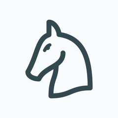 Horse head isolated icon, horse stable linear vector icon