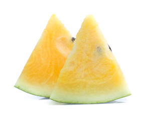 yellow watermelon isolated on white background