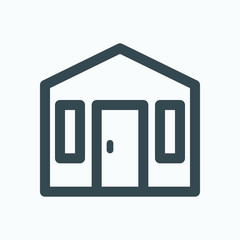 Summerhouse isolated icon, garden house linear vector icon