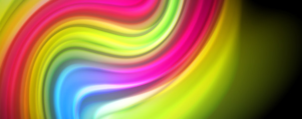 Flowing liquid colors - modern colorful flow poster. Wave liquid shapes. Art design for your design project