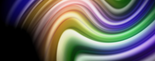 Fluid liquid color wave lines, glowing colorful light effect, abstract composition template. Geometric technology abstract pattern. Movement concept