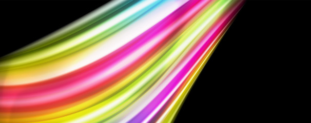 Flowing liquid colors - modern colorful flow poster. Wave liquid shapes. Art design for your design project