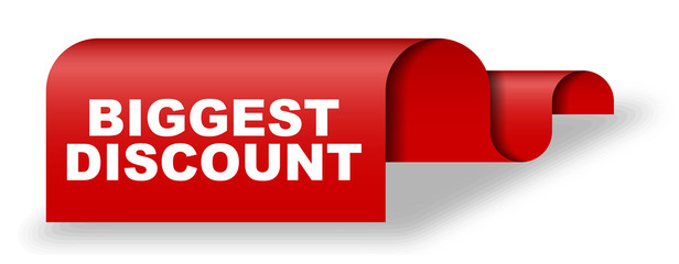 red vector banner biggest discount