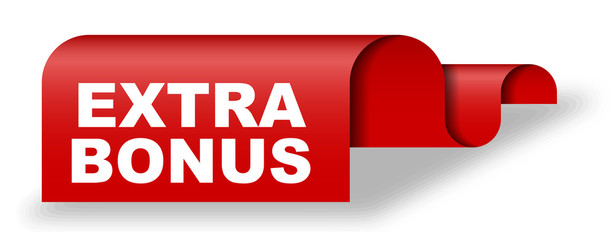 red vector banner extra bonus