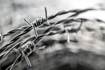 Barbed wire spirals with selective focus