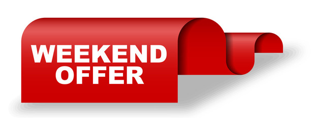 red vector banner weekend offer