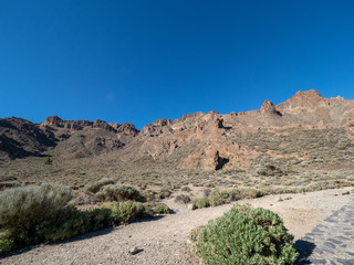 Volcanic landscape in Los Roques, and El Teide