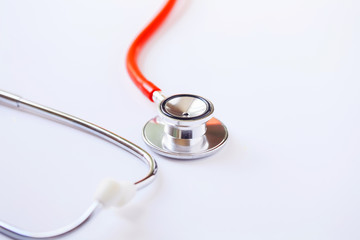 stethoscope for doctor checkup on medical laboratory table