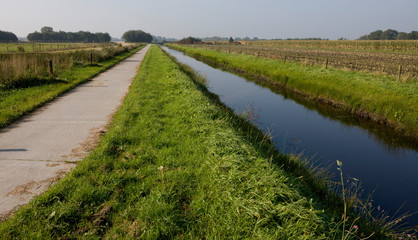 Koekange drente Netherlands. Bicycle path