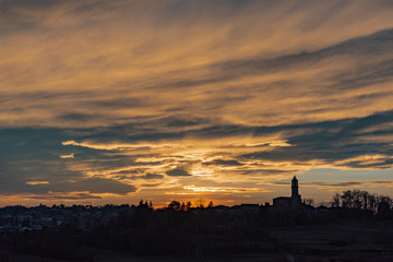 sunset over the city