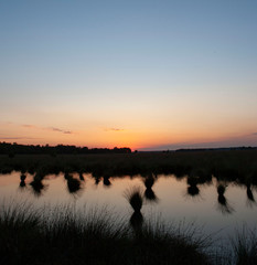 Obraz na płótnie Canvas Sunset at National Park Dwingelderveld drente Netherlands