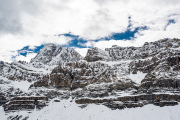 Beginning of winter at Bow Lake in Canada