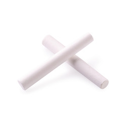 White chalk isolated on a white background.