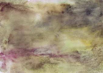 Abstract background, hand-painted texture, watercolor painting, splashes, drops of paint, paint smears. Design for backgrounds, wallpapers, covers and packaging.