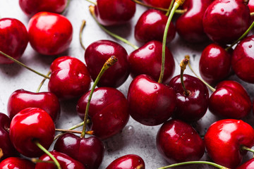 Closeup of fresh ripe cherries 