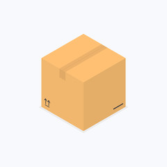 Cardboard Box Isometric Color Icon