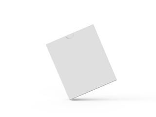 White blank flat box mock up template on isolated white background, ready for design presentation, 3d illustration