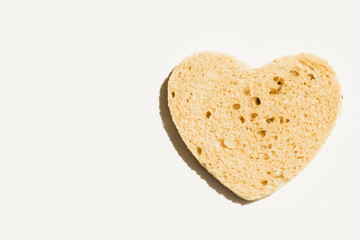 Slice of bread with heart shape