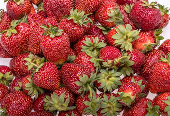 fresh ripe strawberries isolated on white background