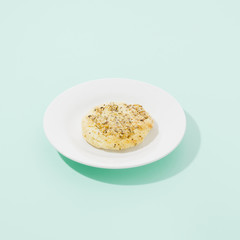 Baked cookie with color background