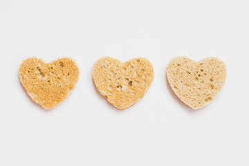 Toasted slice of bread with heart shape