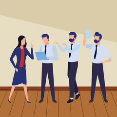 Fototapeta premium Business coworkers with office supplies