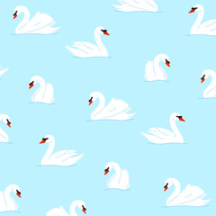 Cartoon swan - simple trendy pattern with swan. Cartoon vector illustration for prints, clothing, packaging and postcards.