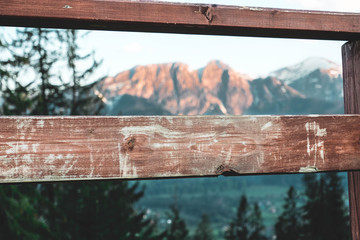 View on mountains from balcony