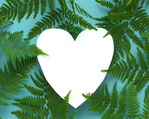 Fern Leaves and Heart