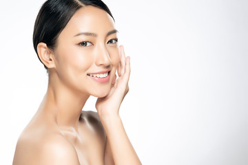 Beautiful Young Asian Woman with Clean Fresh Skin,