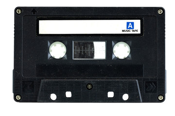 Old cassette for tape recorder. a symbol of 80s, 90s period