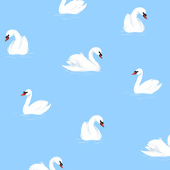 Cartoon swan, simple trendy pattern with swan. Cartoon  illustration for prints, clothing, packaging and postcards.