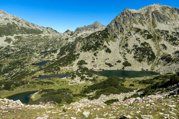 Fototapeta na wymiar Landscape with Valyavishki chukar peak and Prevalski lakes, Pirin Mountain, Bulgaria