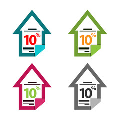 Ten percent up, upwards arrow illustration