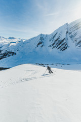 Fototapeta na wymiar Ski touring the Canadian Rockies