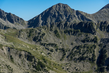 Amazing Panorama with Kamenitsa, Yalovarnika, The Tooth and the Dolls peaks, Pirin Mountain, Bulgaria