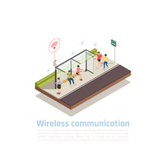 Wireless Communication Isometric Composition
