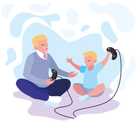 Father playing with son design