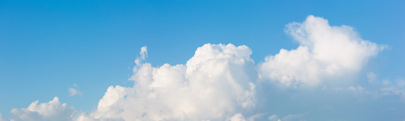 blue sky background with tiny clouds. panorama