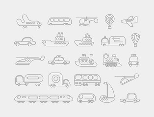 Transport neon vector icons