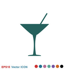 Cocktail icon vector, pictogram isolated on background. Symbol, logo illustration.