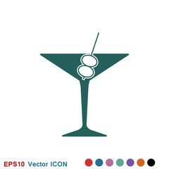 Cocktail icon vector, pictogram isolated on background. Symbol, logo illustration.