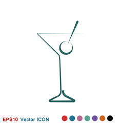 Cocktail icon vector, pictogram isolated on background. Symbol, logo illustration.