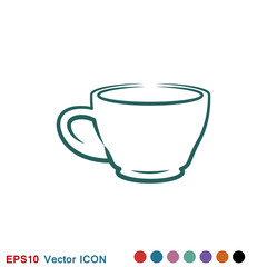 Coffee cup icon. Coffee drink vector symbol stock web illustration.