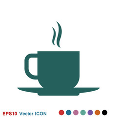 Coffee cup icon. Coffee drink vector symbol stock web illustration.