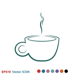 Coffee cup icon. Coffee drink vector symbol stock web illustration.